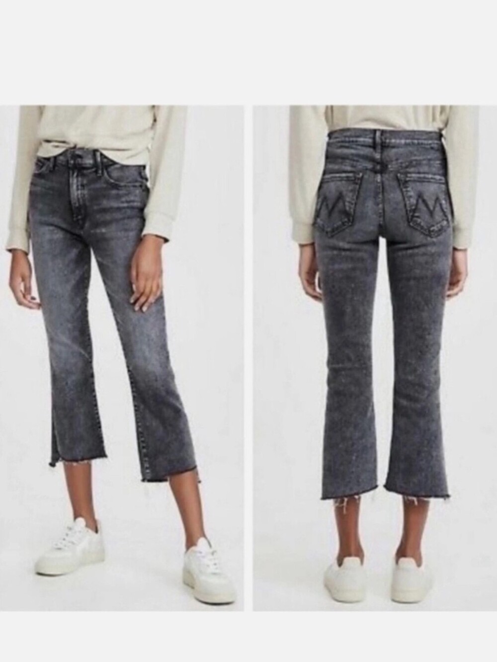 MOTHER Jeans The Insider Crop Step Fray Train Stops